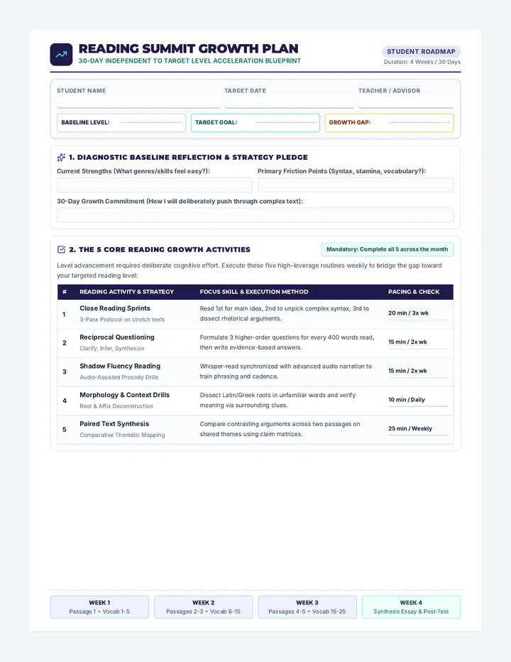 Reading Summit Growth Plan