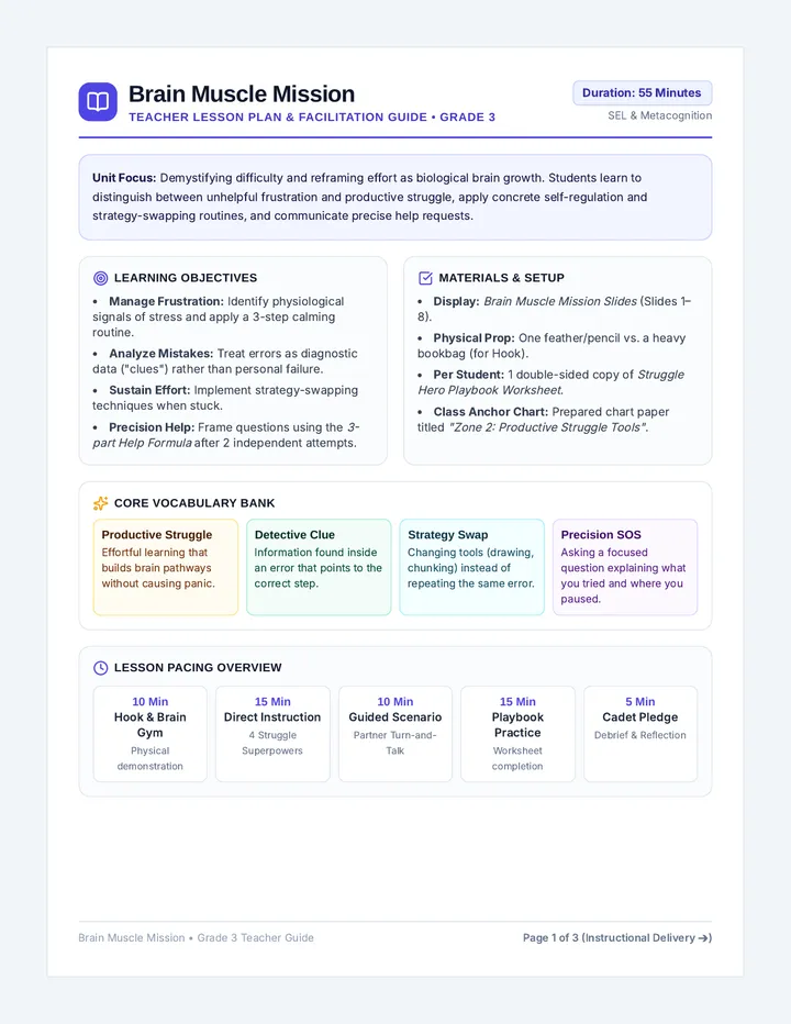 Brain Muscle Lesson Plan