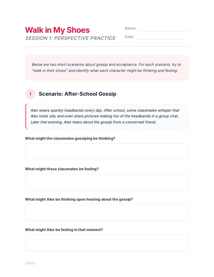 Perspective Taking Worksheet