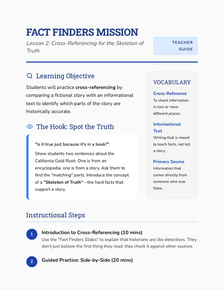 Fact Finders Teacher Guide
