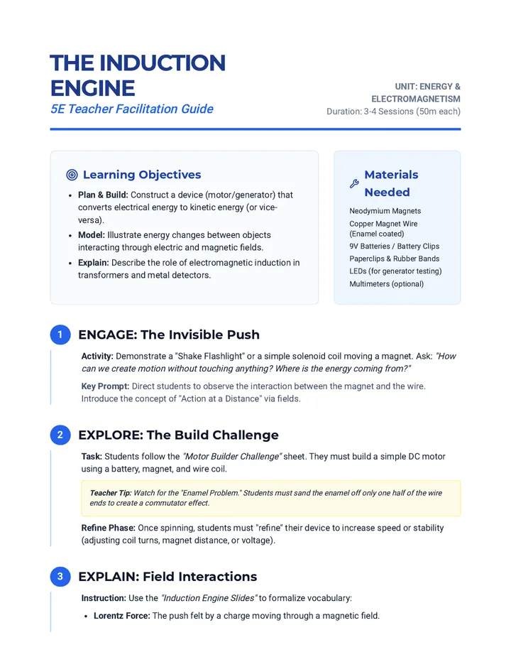 Induction Engine Lesson Plan