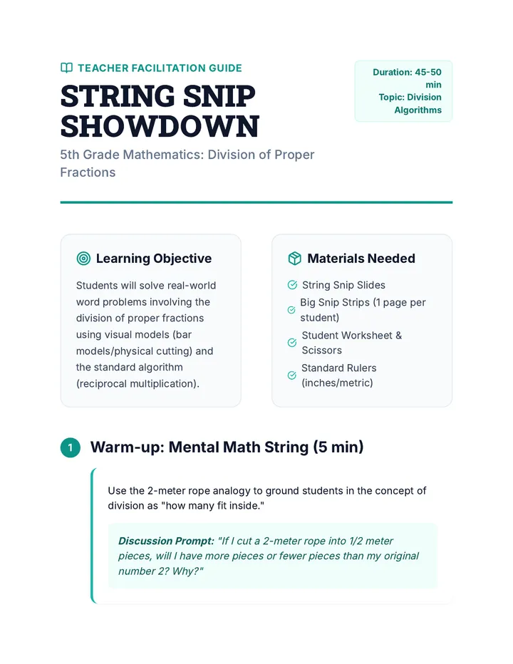 String Snip Teacher Guide