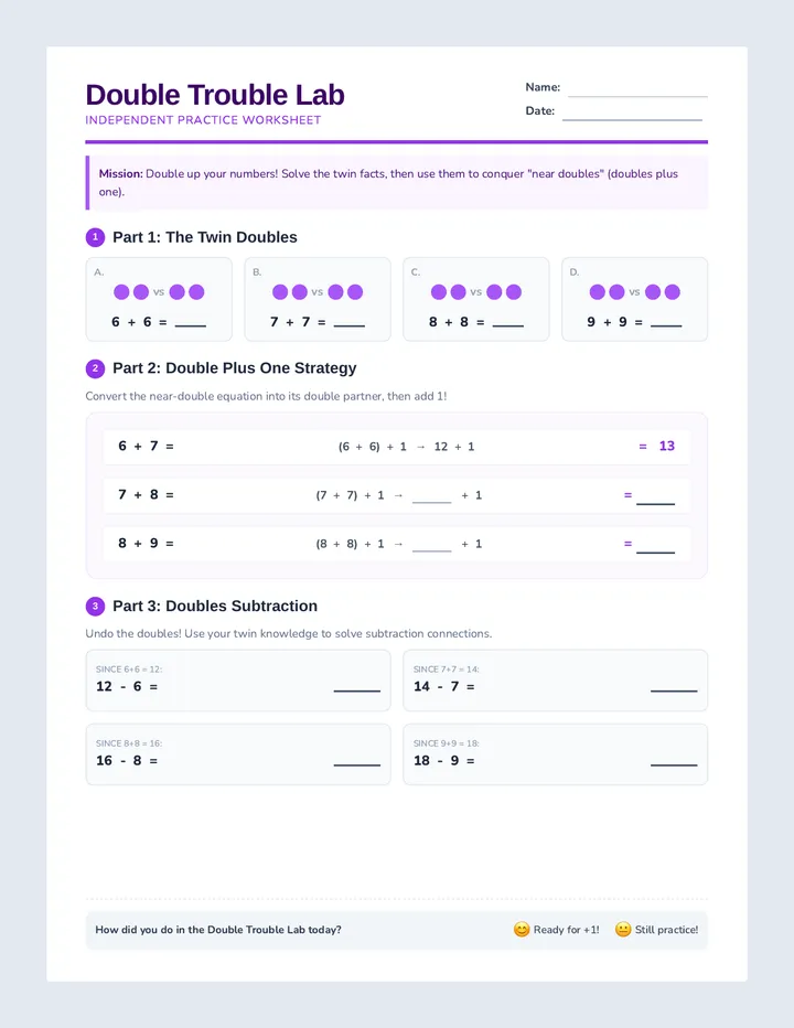 Double Trouble Worksheet