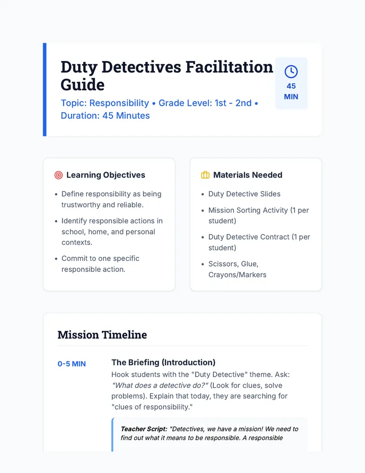 Duty Detective Facilitation Guide