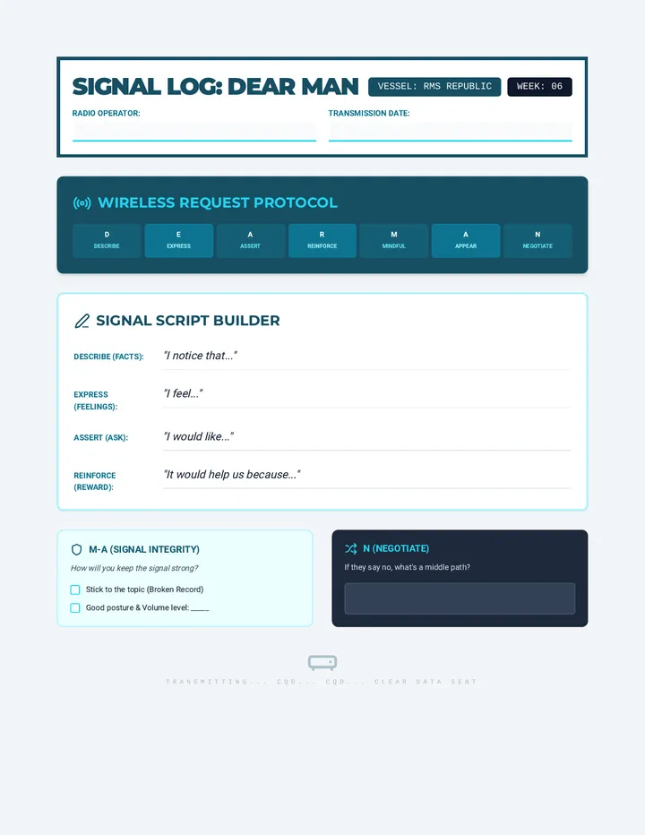 SOS Signal DEAR MAN Worksheet