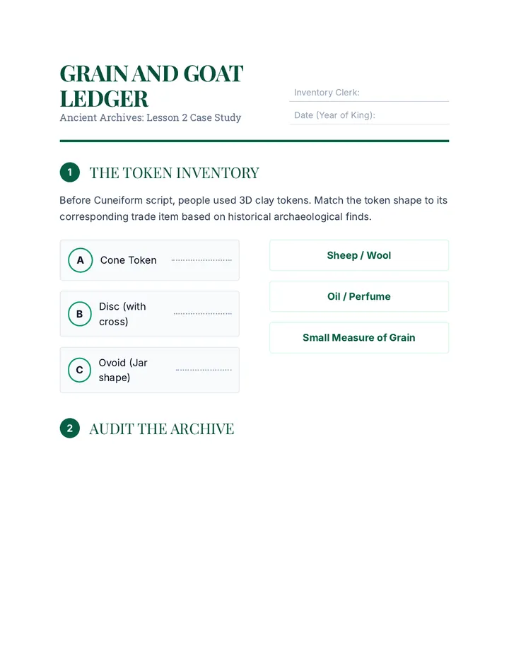 Grain and Goat Ledger Worksheet