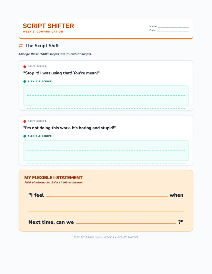 Script Shifter Worksheet