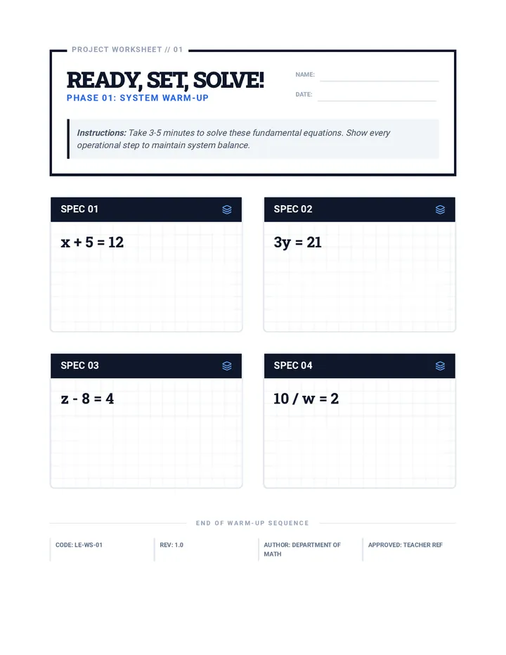 Ready Set Solve Warmup