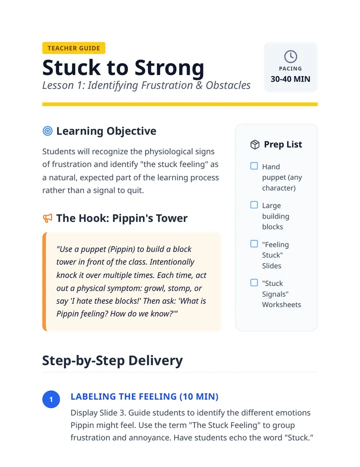 Stuck to Strong Teacher Guide