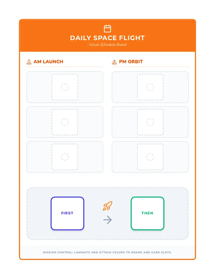 Daily Space Flight Visual Schedule