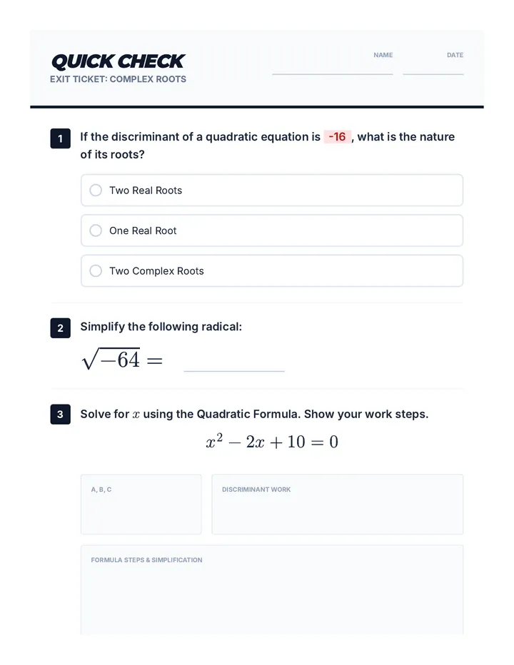 Quick Check Assessment