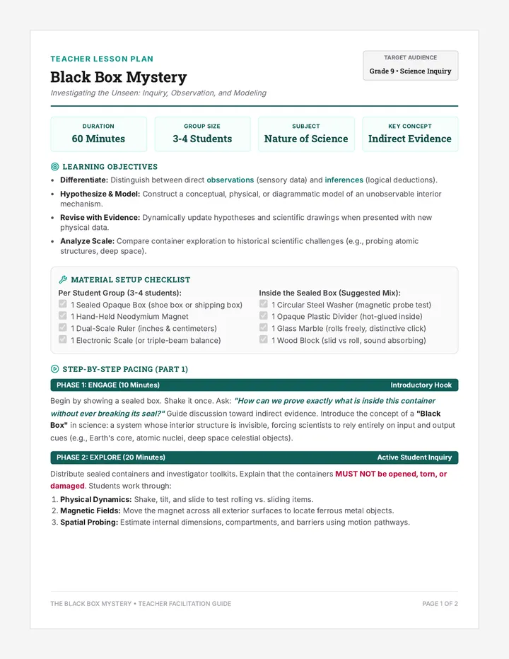 Black Box Teacher Guide