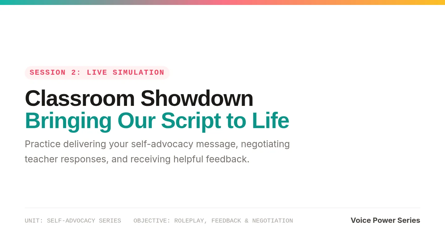 Classroom Showdown Slides
