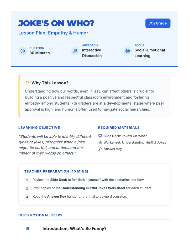 Joke's On Who Lesson Plan
