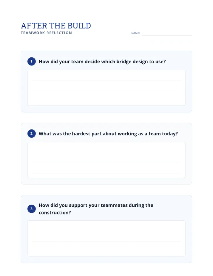 Teamwork Reflection Sheet
