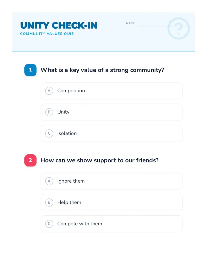 Unity Check-In Quiz