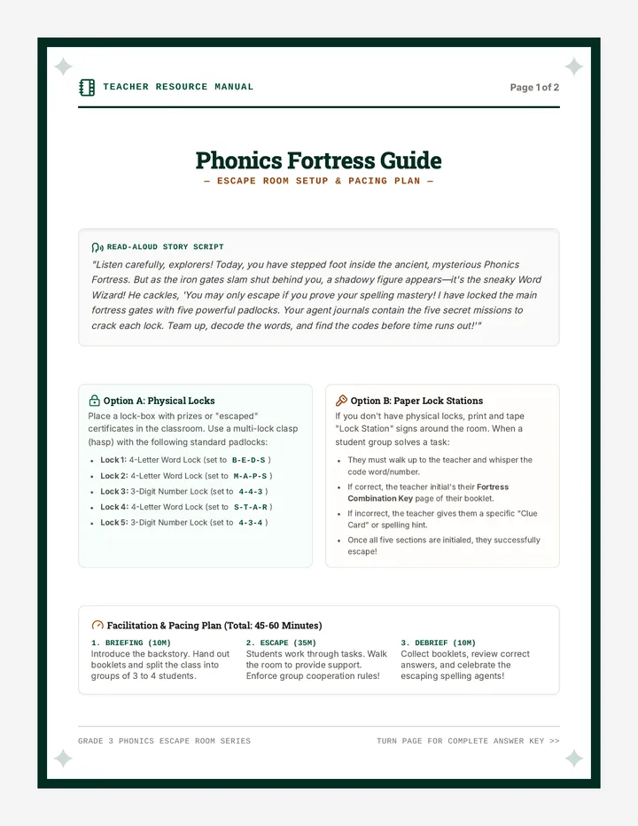 Phonics Fortress Teacher Guide
