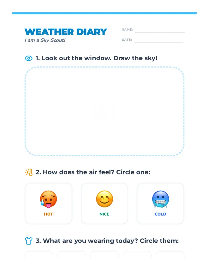 Weather Diary Worksheet