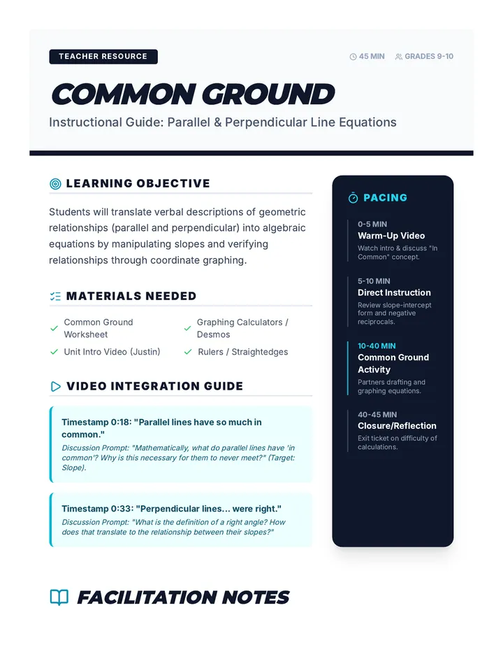 Common Ground Teacher Guide