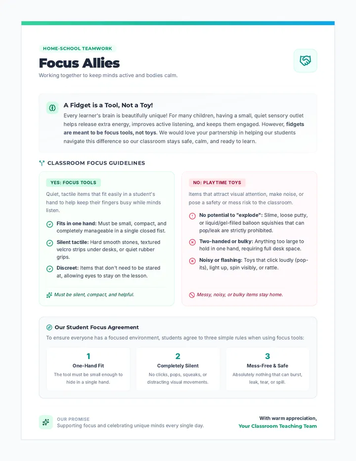 Focus Allies Parent Memo