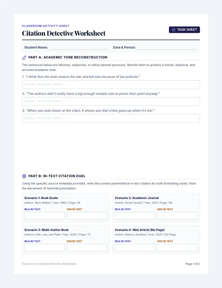 Citation Detective Worksheet
