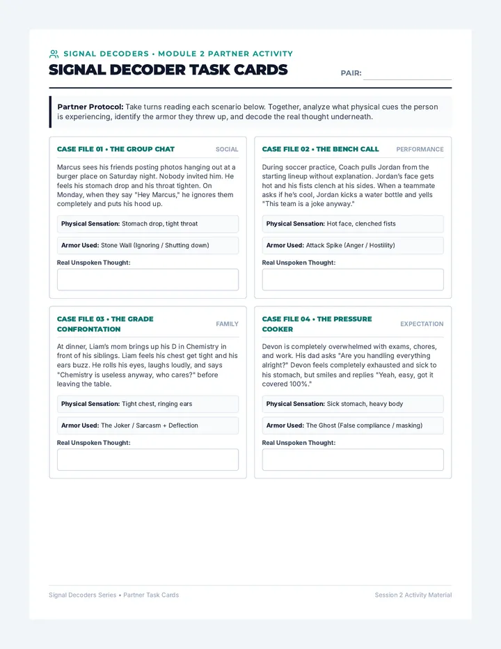 Signal Decoder Task Cards