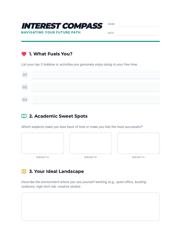 Interest Compass Worksheet