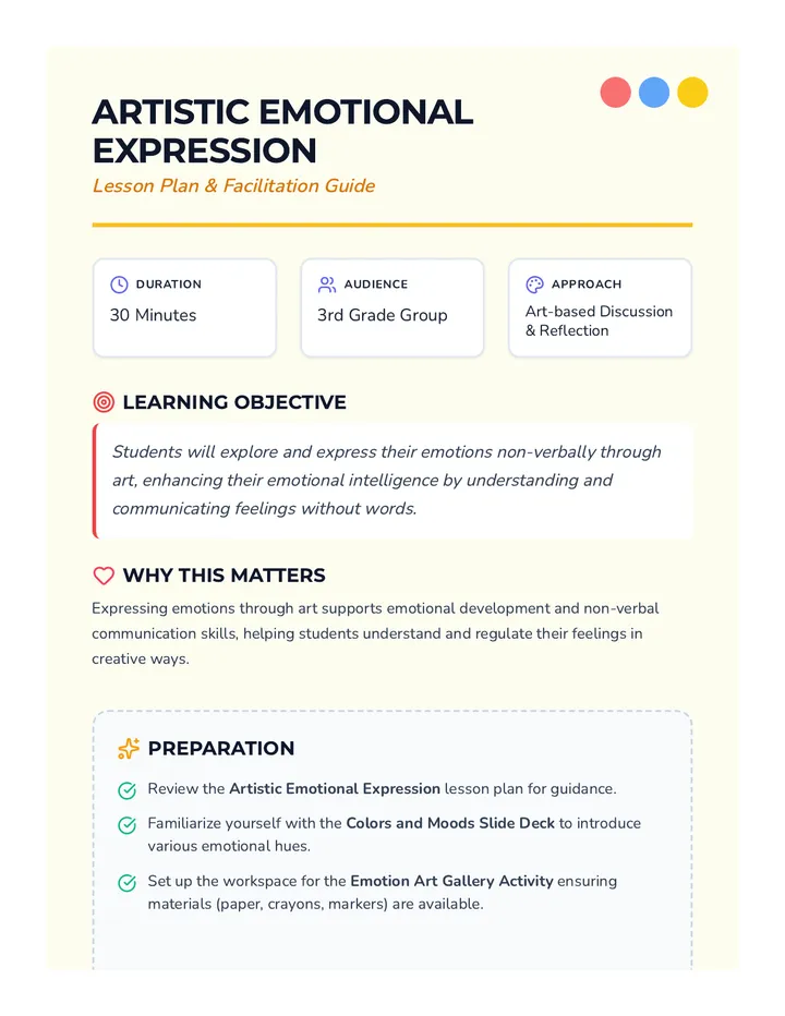 Artistic Emotional Expression Lesson Plan