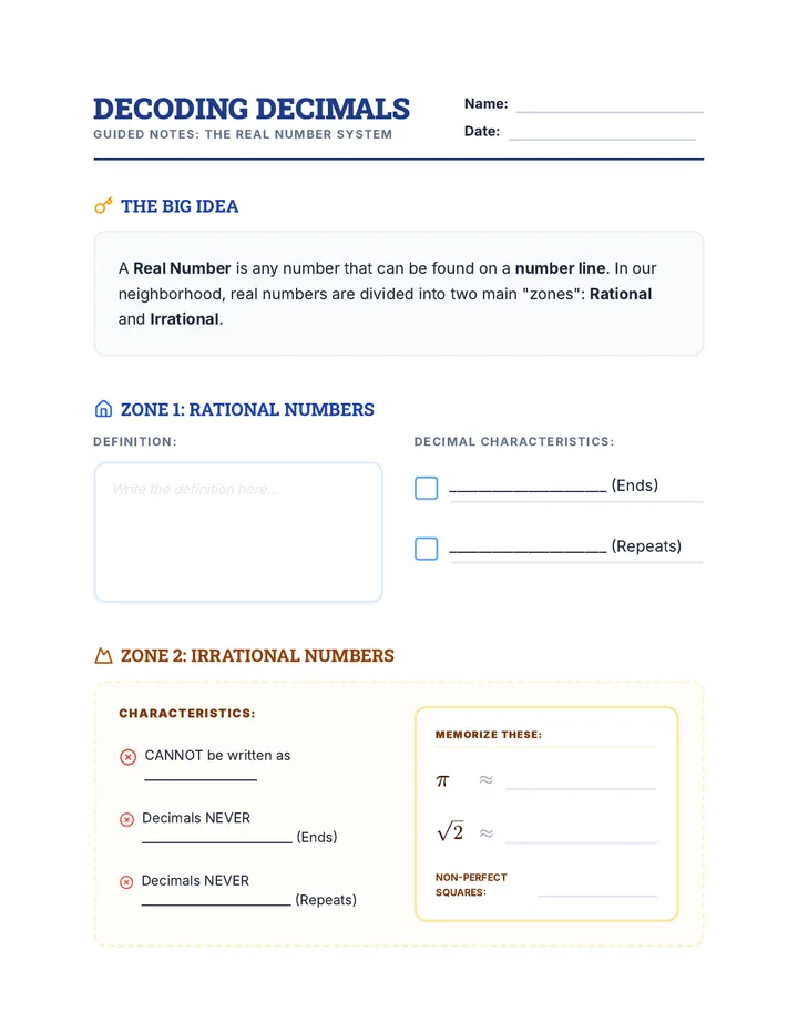 Decoding Decimals Guided Notes