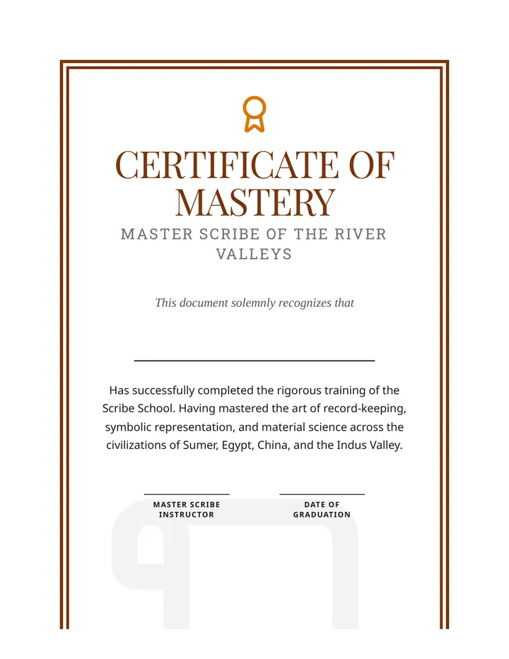 Scribe Graduation Certificate