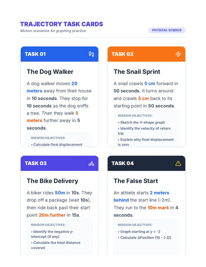Trajectory Task Cards