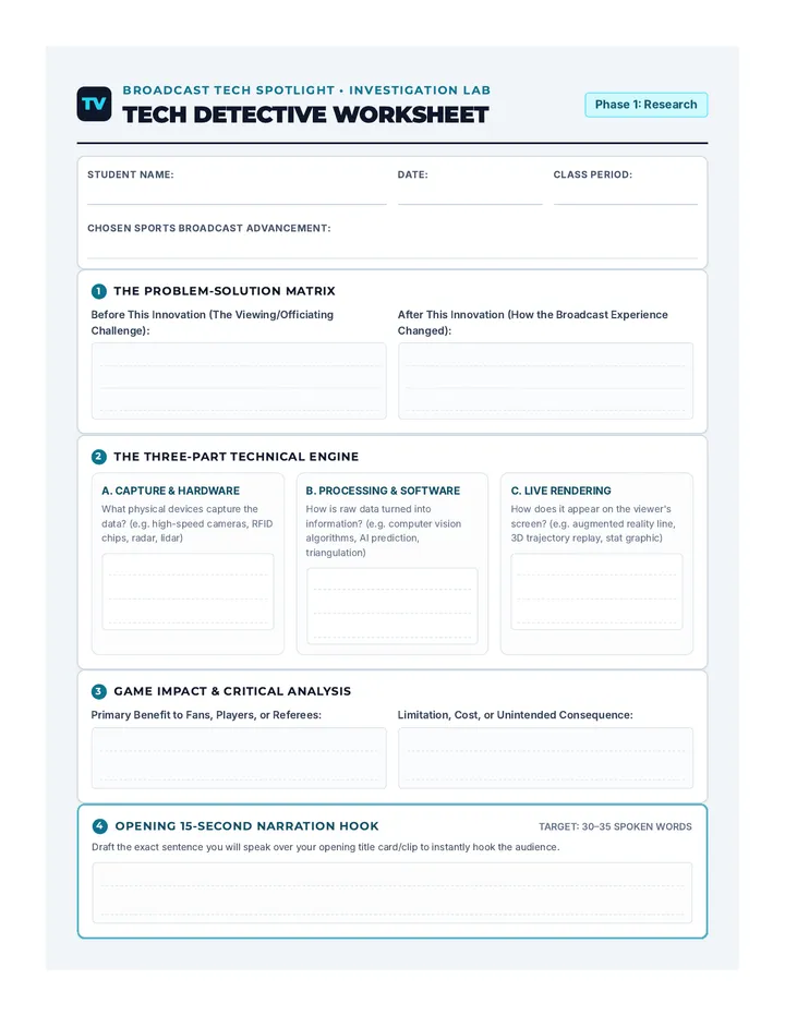 Tech Detective Worksheet