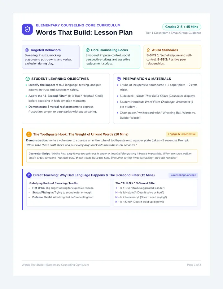 Words That Build Lesson Plan