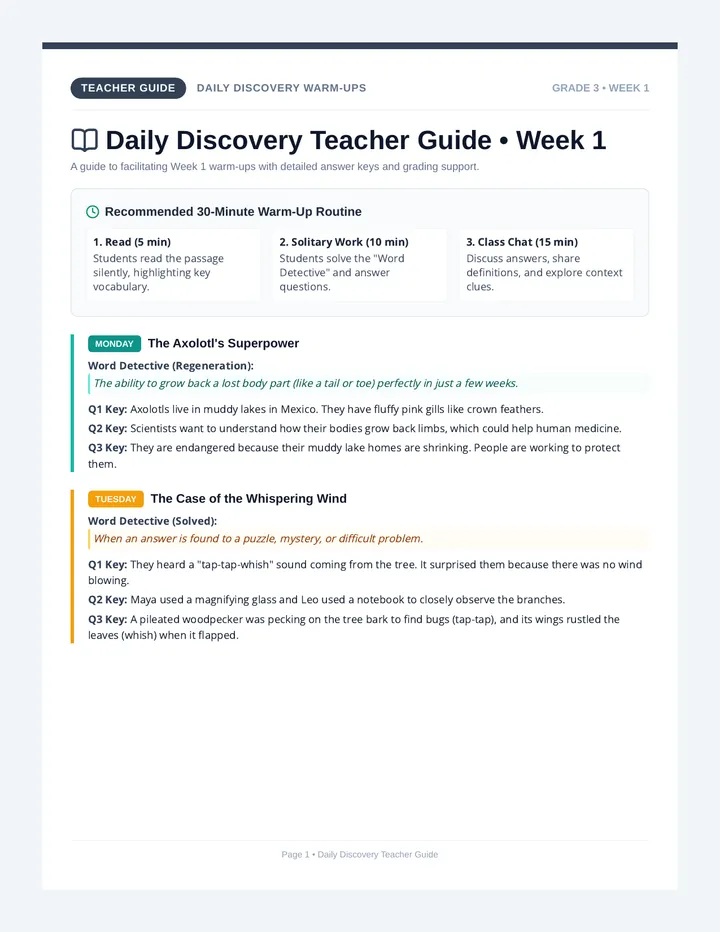 Daily Discovery Teacher Guide