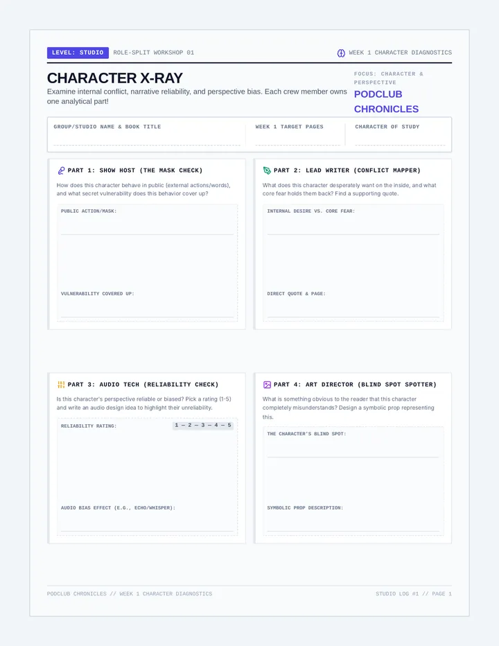 Character X Ray Worksheet