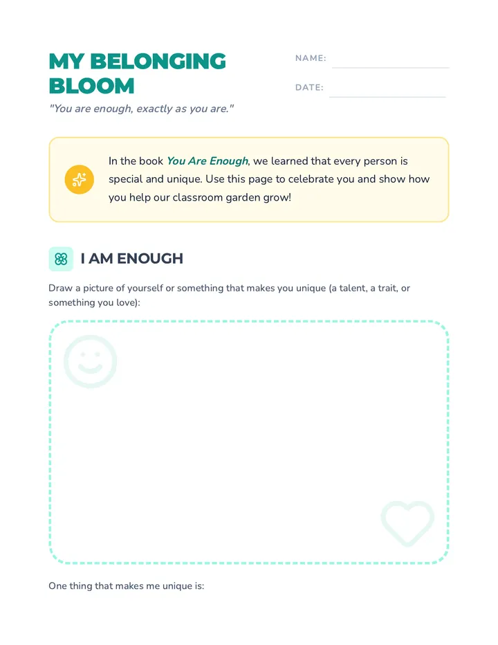 Belonging Bloom Activity