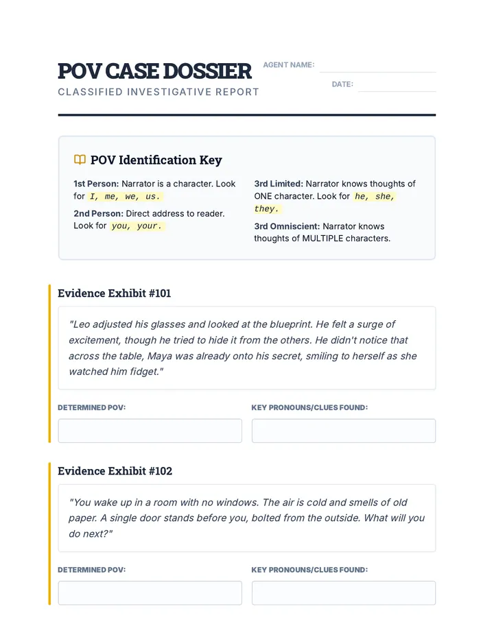 POV Dossier Worksheet