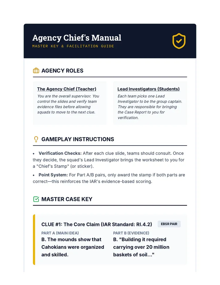 Agency Chief Manual Key