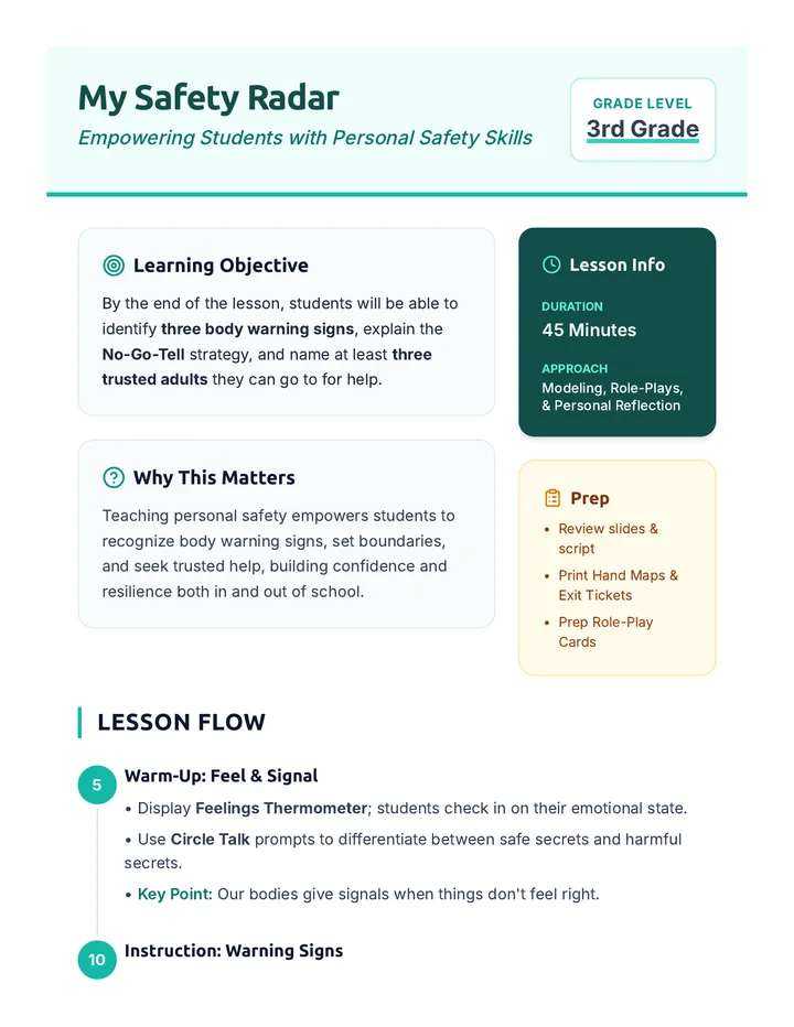 Safety Radar Teacher Guide