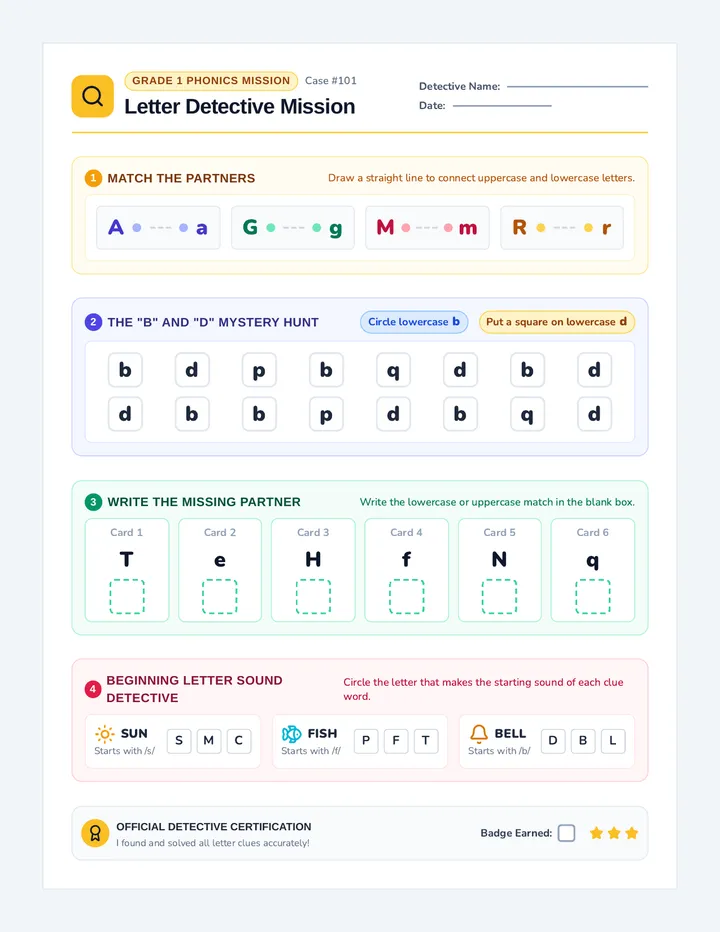 Letter Detective Worksheet
