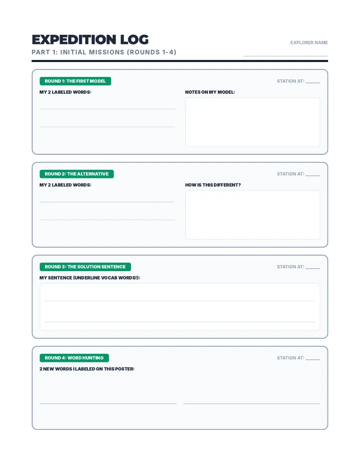 Vocab Vault Recording Sheet