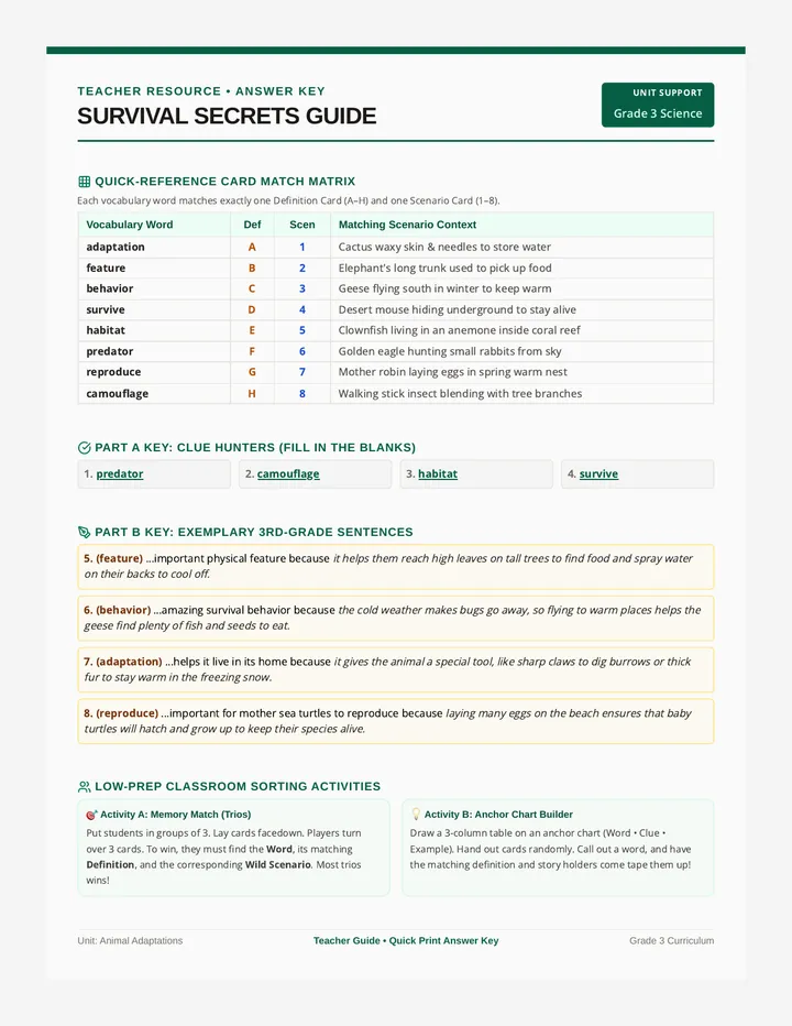 Teacher Key and Guide