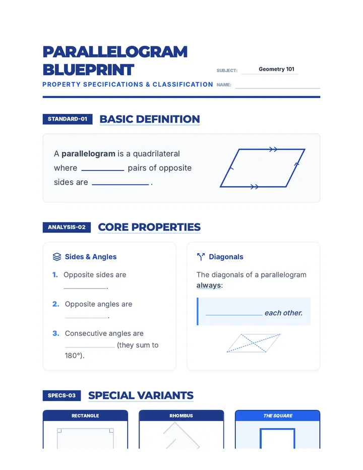 Parallelogram Blueprint Handout