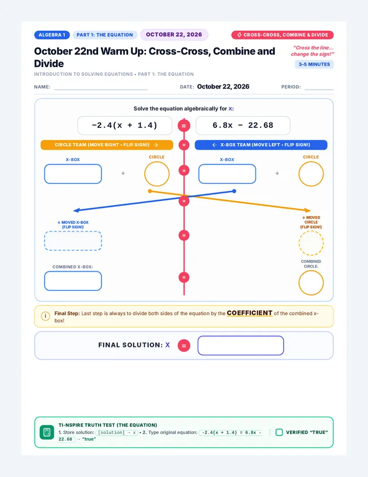 Cross Cross Combine Worksheet