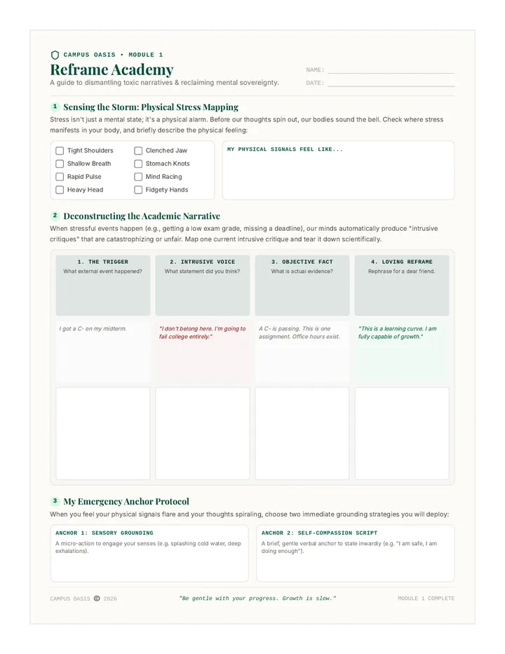 Reframe Academy Worksheet