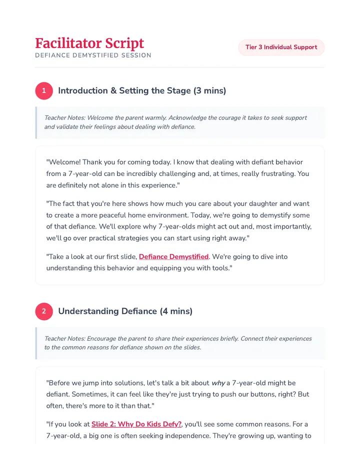 Defiance Demystified Facilitator Script