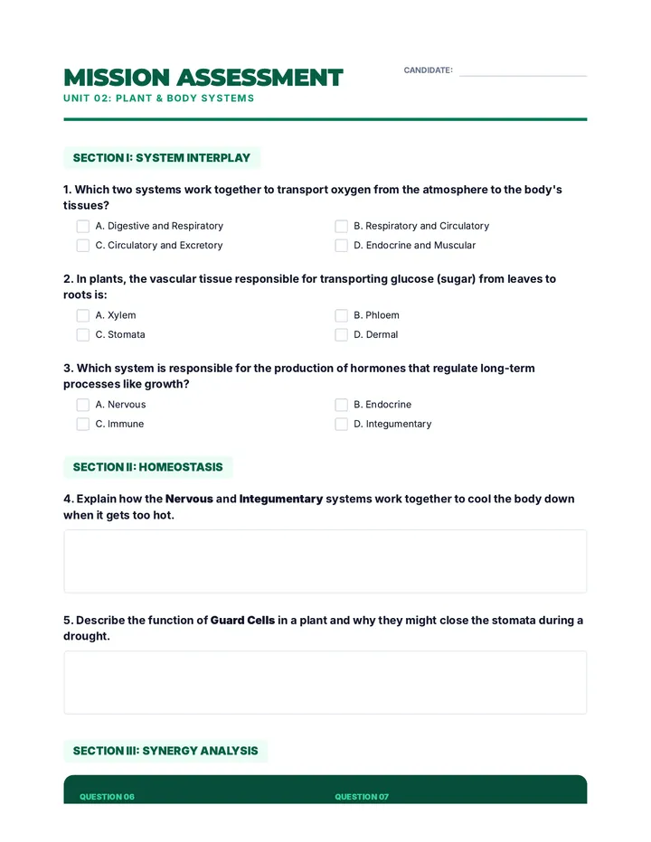 Systems Assessment Quiz