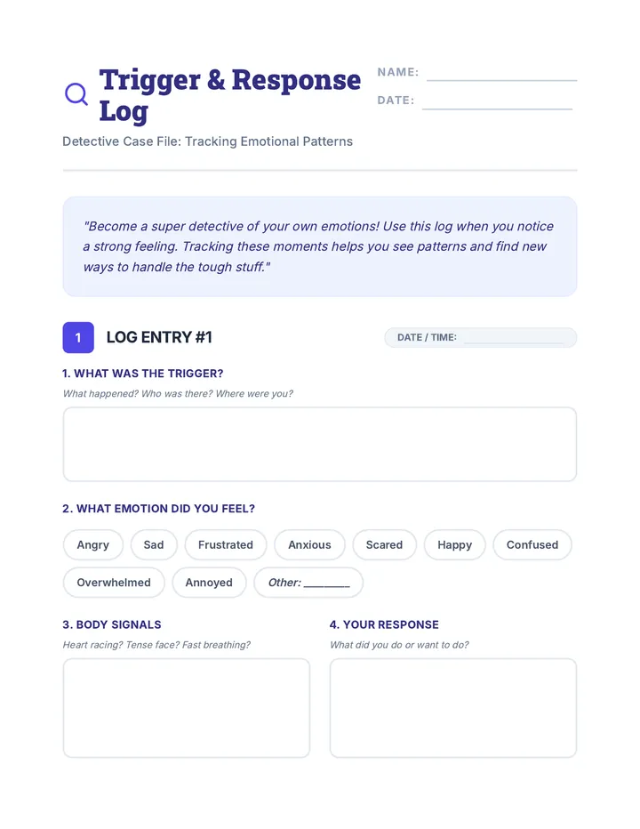 Trigger Response Log Worksheet