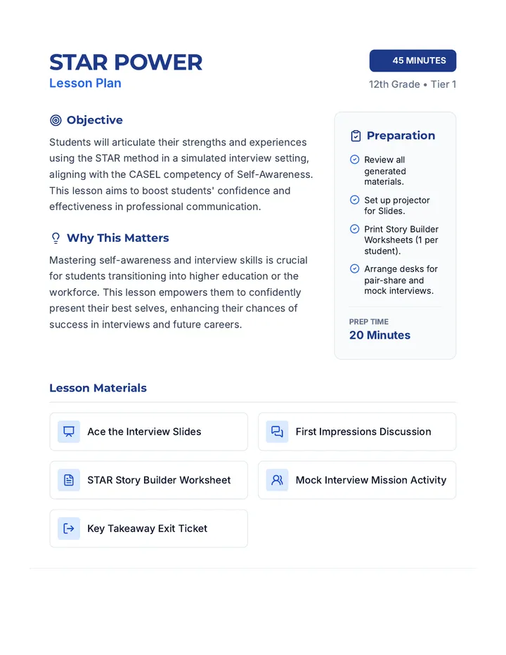 STAR Power Lesson Plan