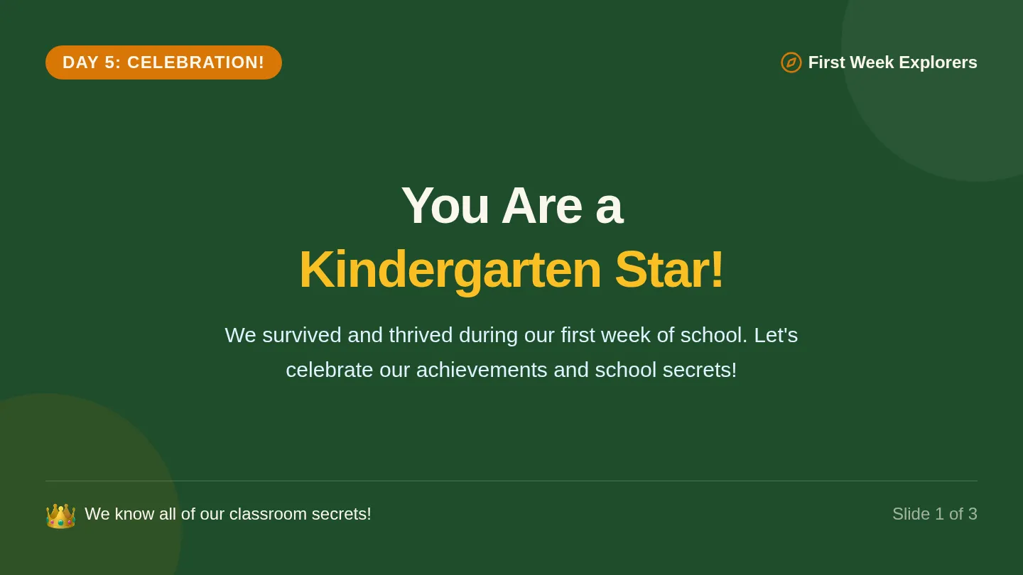 Kindergarten Star Celebration Slides